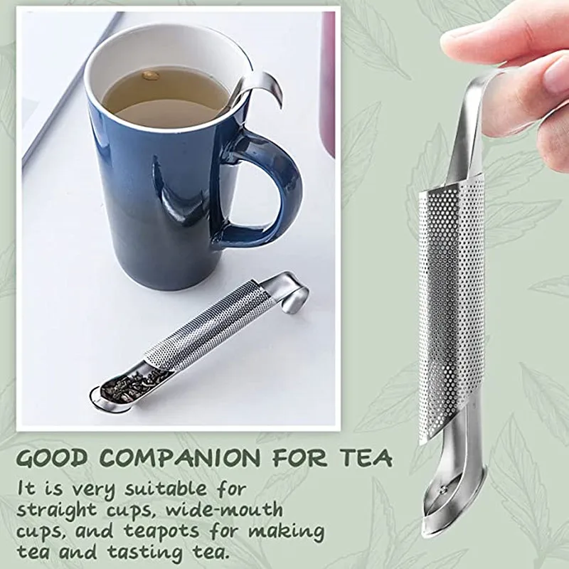 Infusor de té de acero inoxidable, diseño de tubería creativa, taza de té de Metal para colador, filtro elegante para té Puer, accesorios de