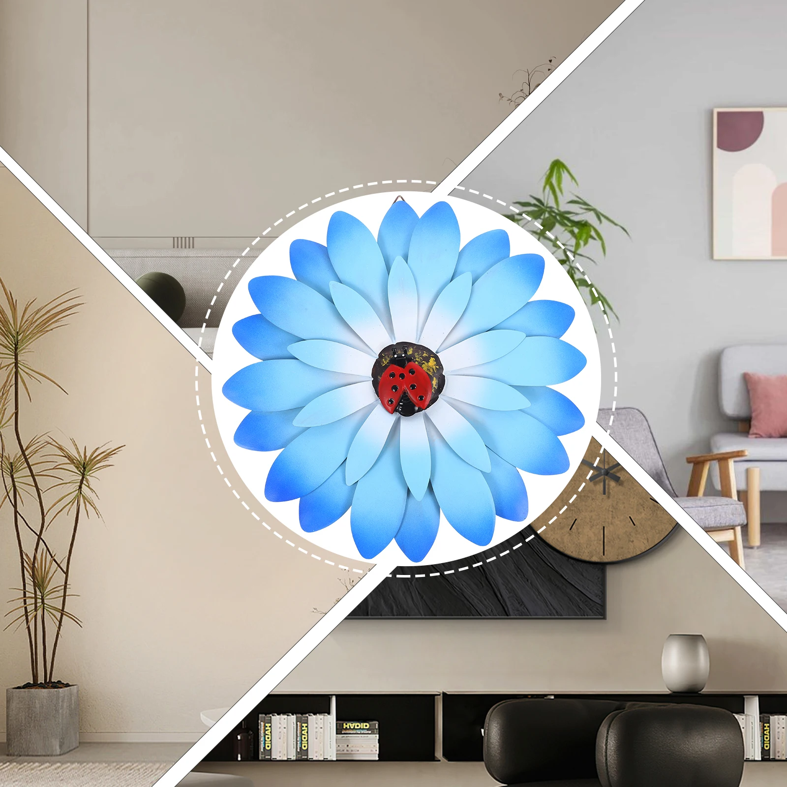 

Stylish Metal 3D Sunflower Wall Art Decoration Home Bedroom Bathroom Kitchen Living Room Fence Frame Style Wall Decor Hanging