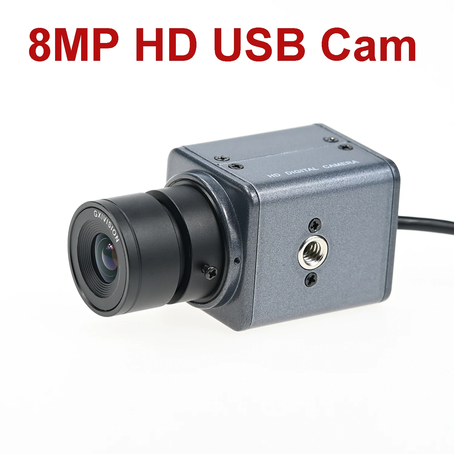 GXIVISION Housing Camera 8MP HD With CS lens,IMX179,USB Driver Free,3264x2448,4K Mini Case Webcam,Win/Linux/Android/RPi