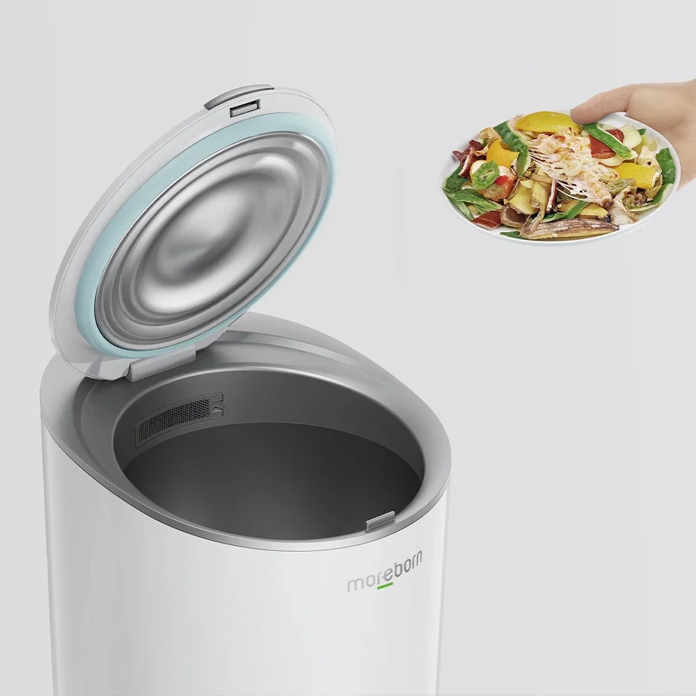 Triturador de lixo composto elétrico para interior e exterior, resíduos alimentares contínuos, capacidade contínua, filtro de carbono substituível, apartamento, 12L