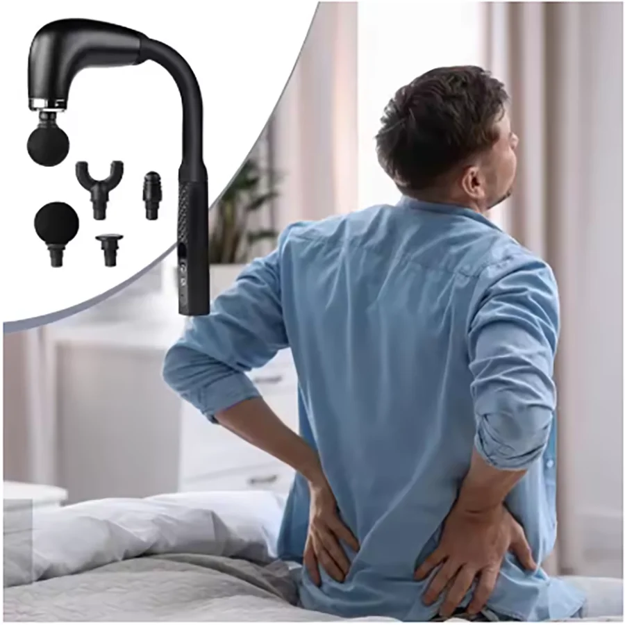 back and neck fascia gun, massager, multi-function high-frequency vibration massage hammer, long arc hook handheld electric mer