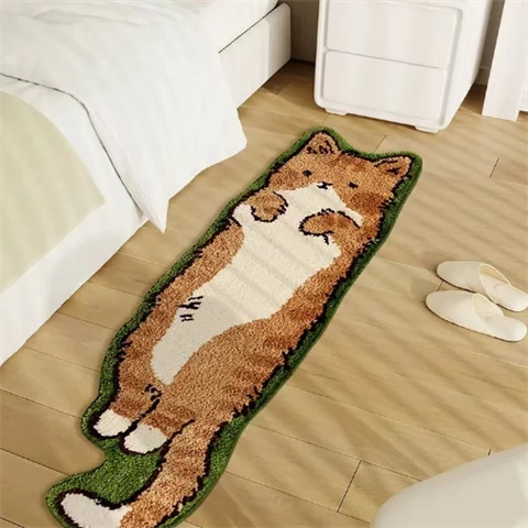 Ins Modern Cute Style Bedroom Bedside Mat Antiskid Washable Decoration Living Room Carpet Soft Short Velvet Entrance Floor Mat