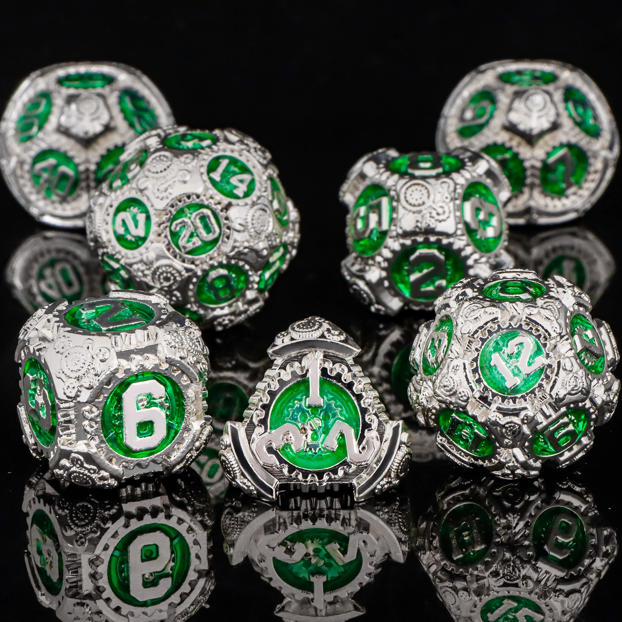 

Premium Metal Gear Dice Set - Mechanical D&D Dice with Rotating Gears - 7-Piece RPG Dice Collection-dice dungeons and dragons