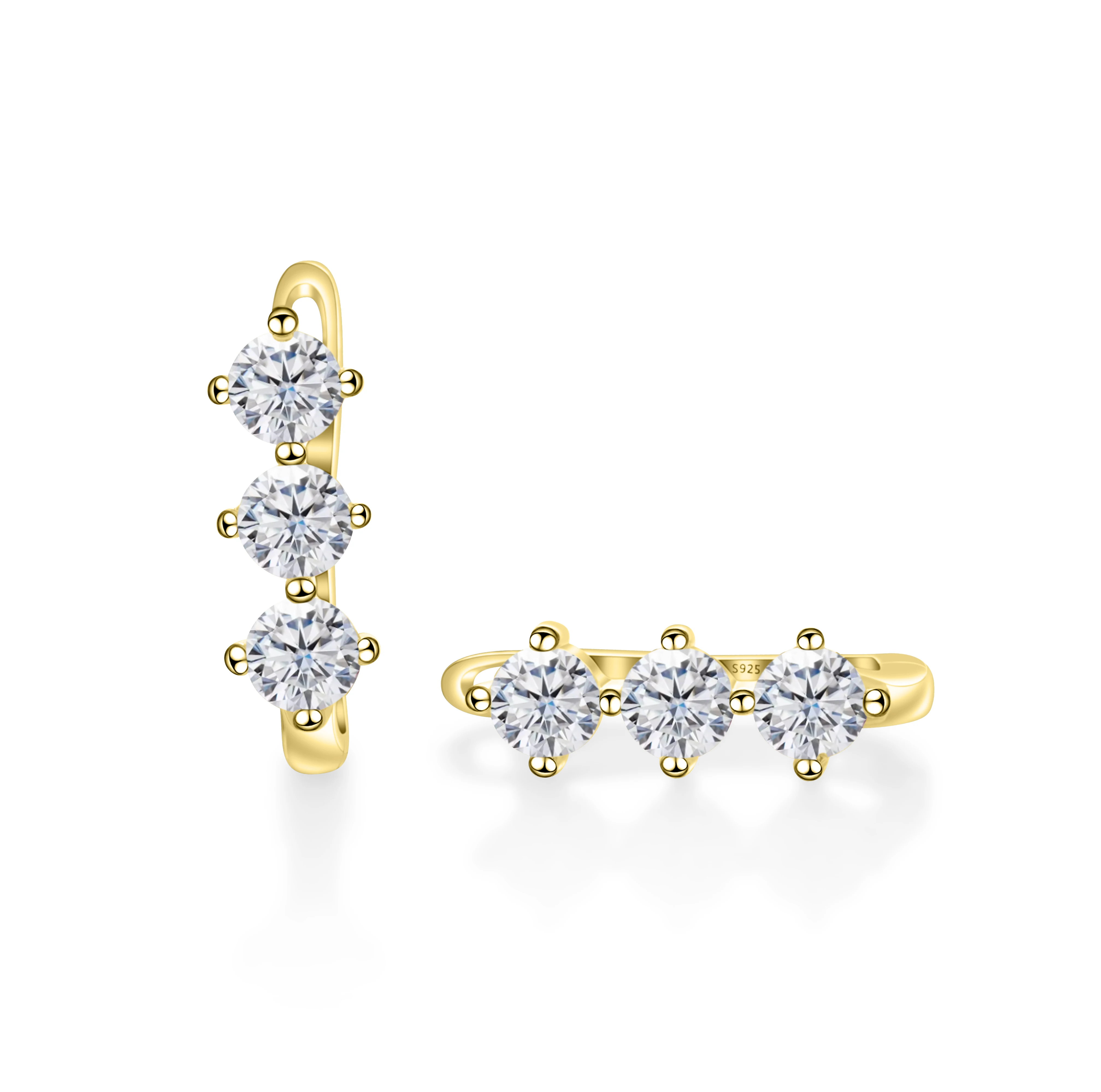 

Moissanite Earrings 0.6CT 925 Sterling Silver Stud Earrings With Certificate pass Diamond Tester female dating party wholesale