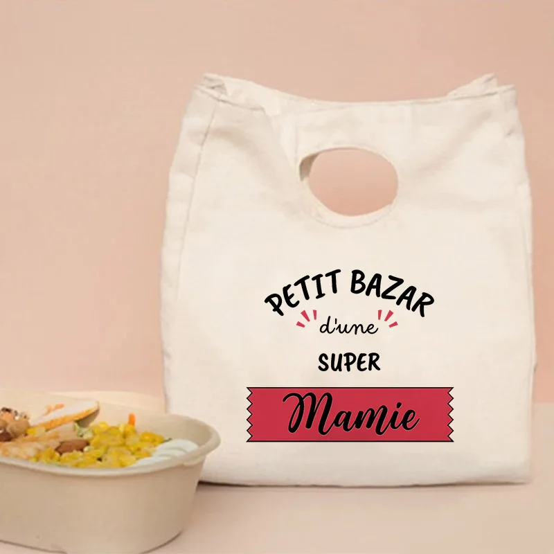 1 قطعة سوبر مامي نمط الغداء حقيبة للحفاظ على البرودة المحمولة معزول بينتو حمل الحرارية أكياس تخزين المواد الغذائية المعلم هدية عيد الجدة #4