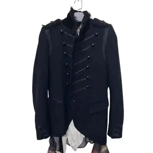 Ifsixwasnine Napoleon thin wool blended vision dark pioneer shoulder padded suit jacket