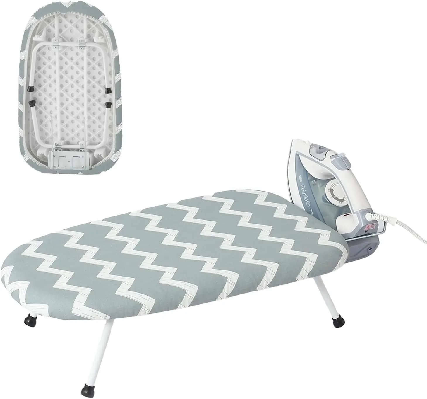 

Mini Ironing Board Tabletop Ironing Board Compact Foldable Iron Board Thick Steel Tube with Heat