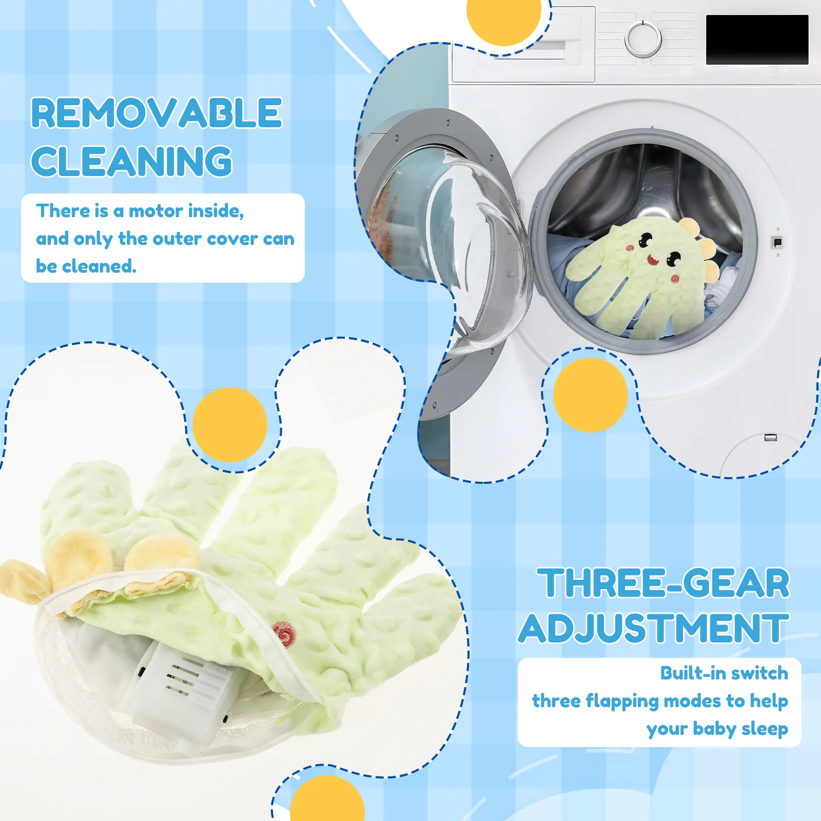 الطفل مهدئا النخيل للنوم الربت بعقب نمط وسادة الربت التلقائي مع جهاز التحكم عن بعد الطفل الفراش النوم لحديثي الولادة