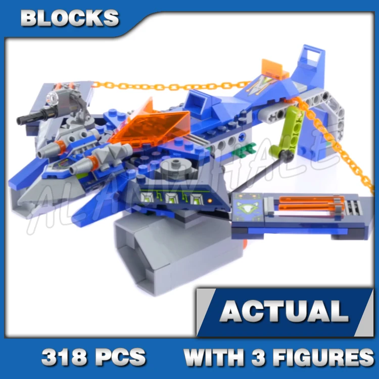 213pcs Nexoes Knights Thunder Mace Bike 12 Rapid fire Shooters Motorcycle 10517 Building Blocks Toys Compatible with Model