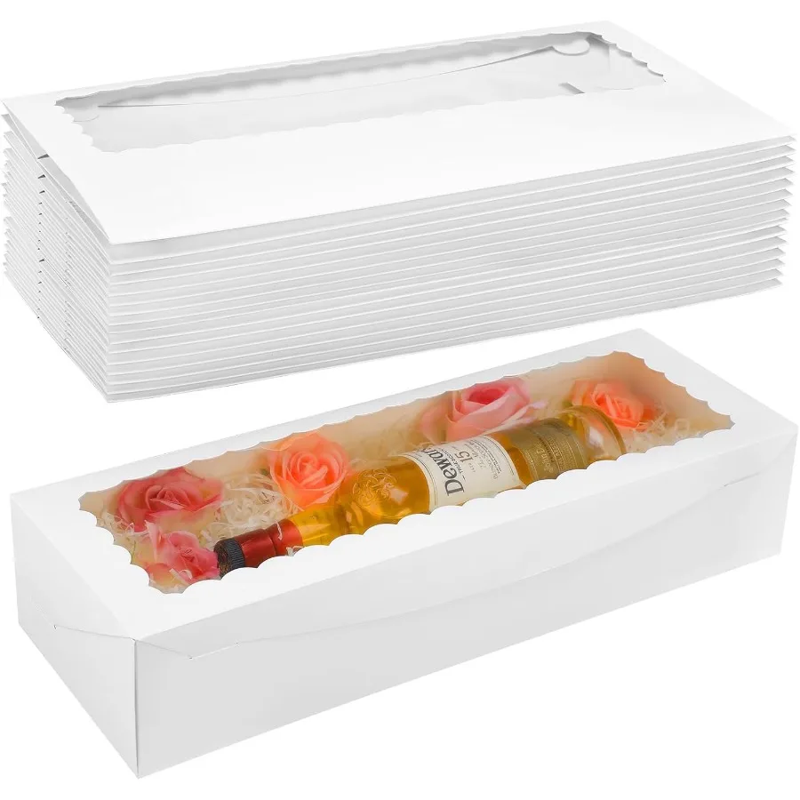 

Glenmal 24 Pcs Ro and Wine ox wit Window 20'' x 7'' x 4'' Recle akery oxes for Sterries Treats Clate Cake Moter's Day Wite