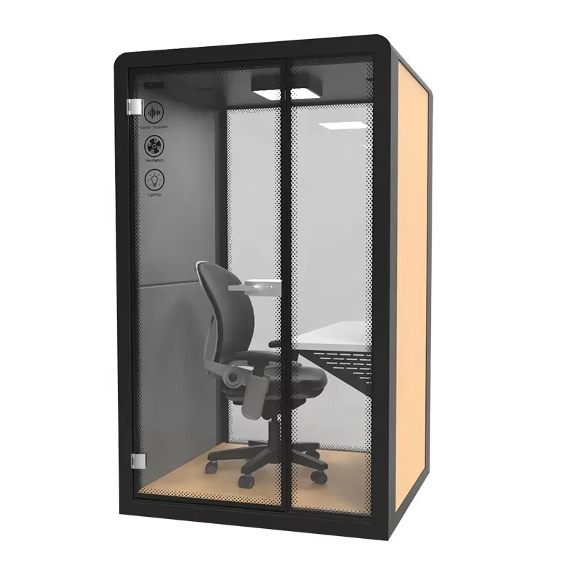 Modular Steel Structure Soundproof Office Booth Pods with Silent Room Design for Phone and Telephone Use in School