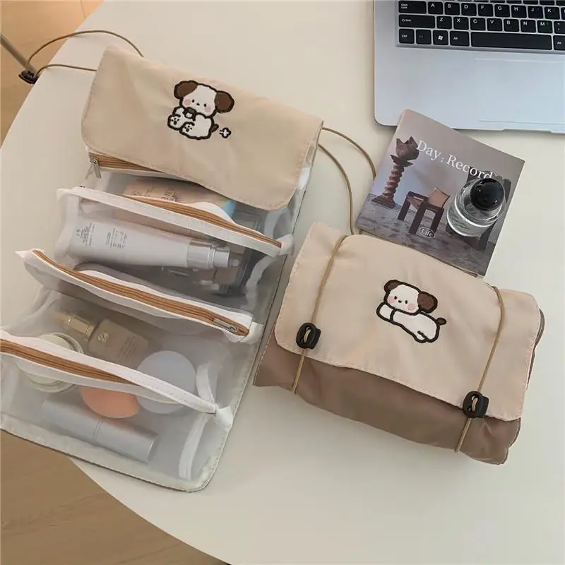 Cartoon Animals Multifunction Men Cosmetic Bag Travel Foldable Nylon Storage Bag Women Portable Makeup Bag Toiletry Organizer