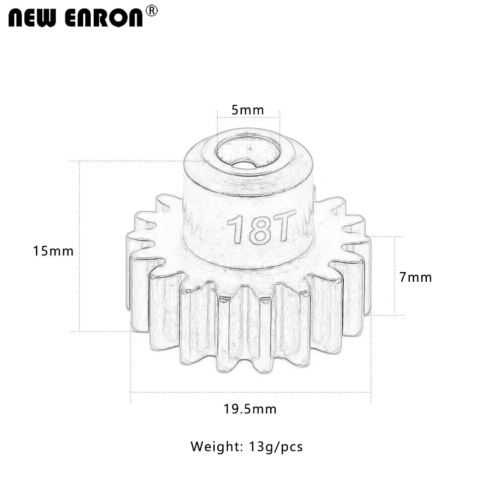 NEW ENRON Steel Pinion Gear 15T 16T 17T 18T 19T 20T 21T Teeth 1 Mod 5MM Shaft  #6491X FOR RC Traxxas XMaxx 77086-4 E-Revo