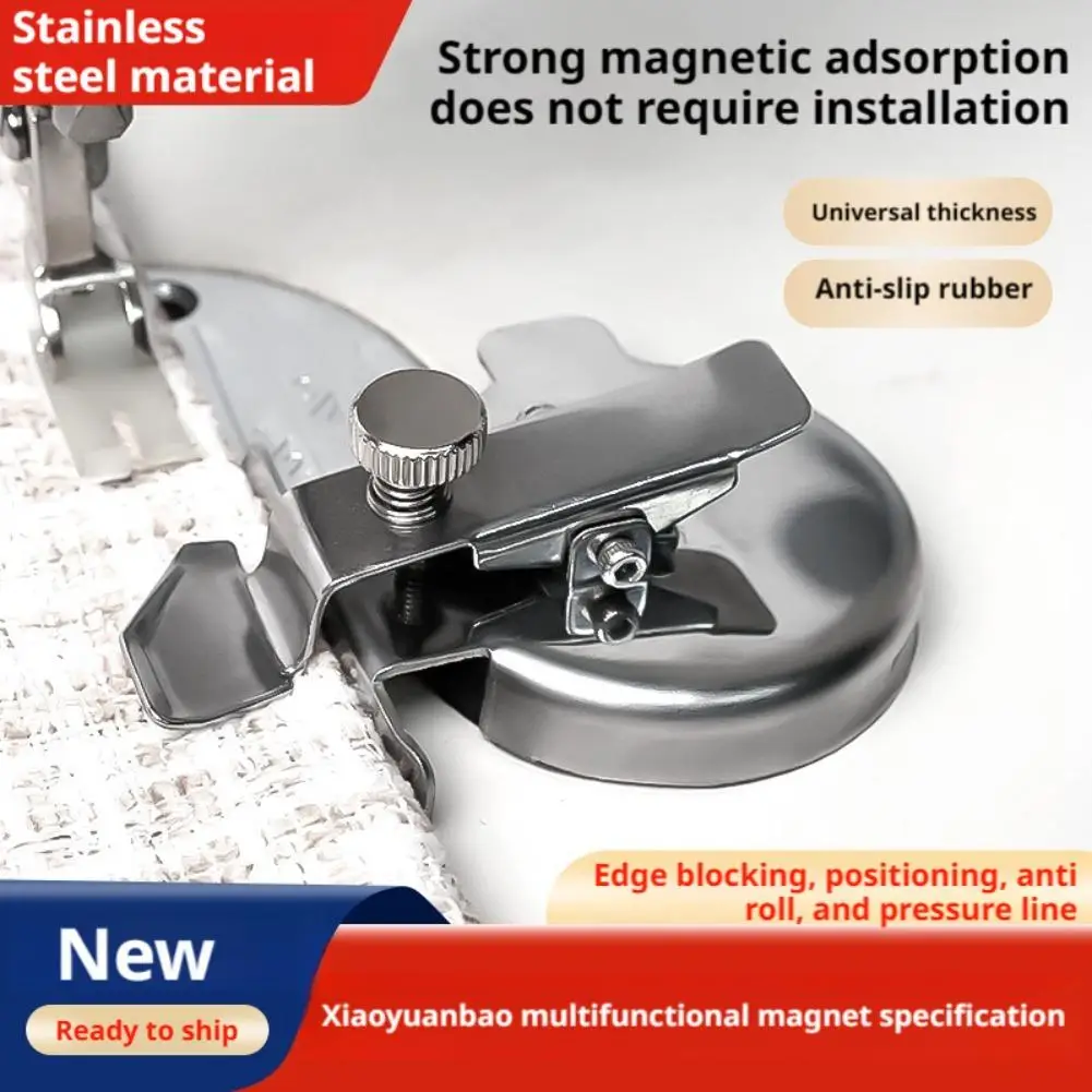Verstellbares Kantendruck-Linear-Nähhilfsmittel, universelles magnetisches Nähzubehör, Anti-Curl-Nähmaschinen-Assistent
