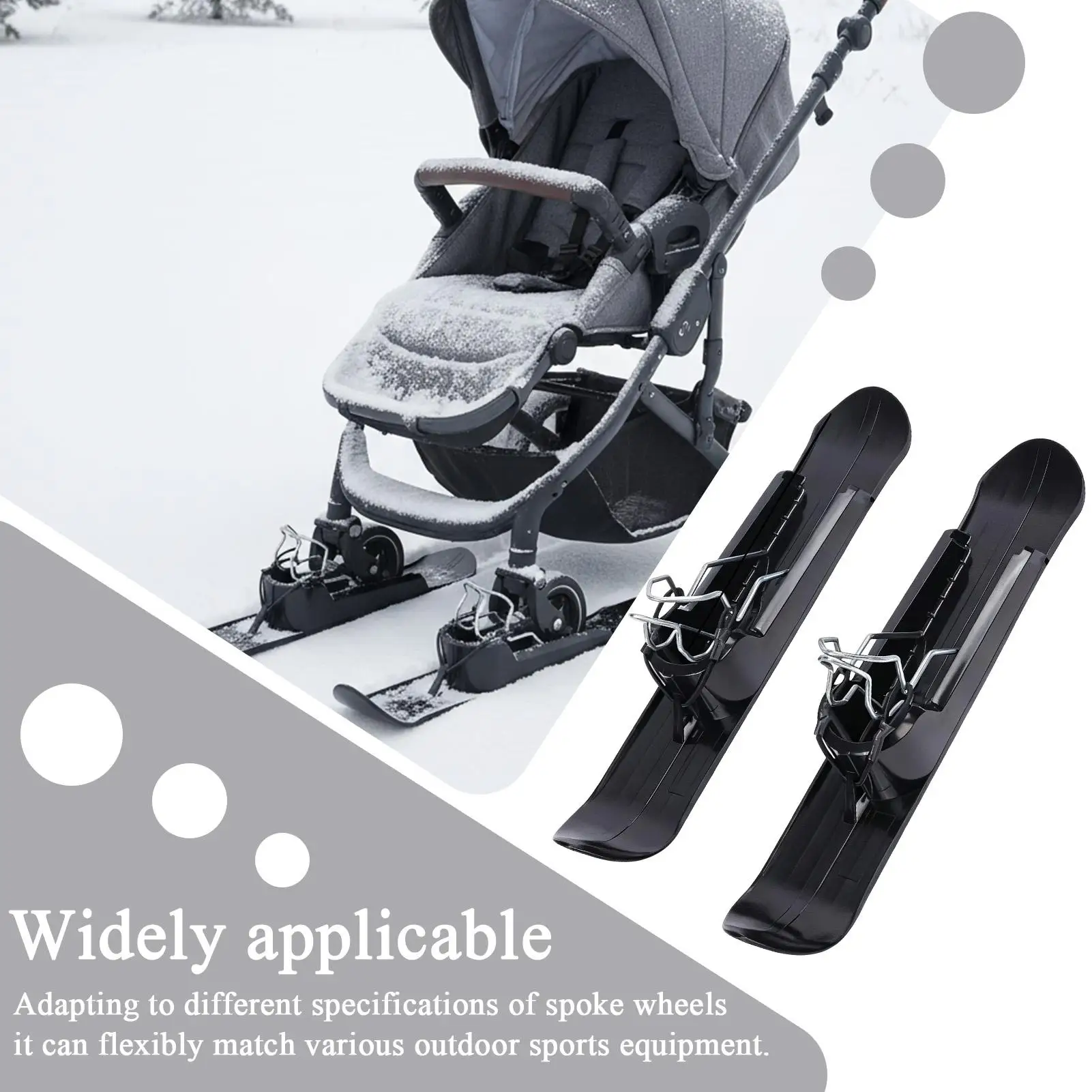 

Universal Baby Stroller Accessories Lightweight Winter Ski Plate Buggy Sled Wheelchair Glider Snow Scooter Pram Skiing Board