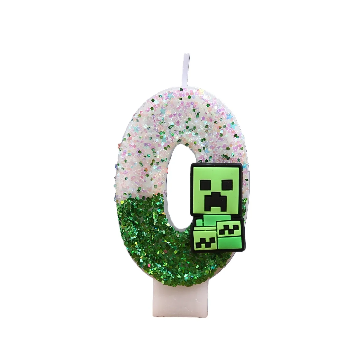 Geburtstagszahlen Minecraft Kreative Cartoon-Kuchen-Dekorationskerze Party-Atmosphäre Handgemachte Kerzen Jungen Feiertagsthema Sup