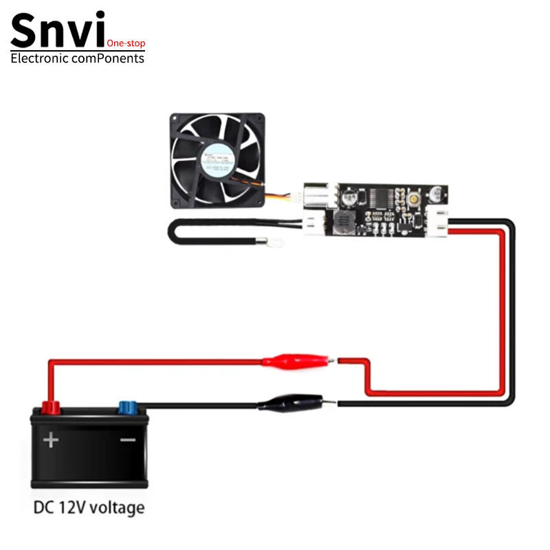 Single 12V 0.8A DC PWM 2-3 Wire Fan Temperature Control Speed Controller Chassis Computer Noise Reduction Module NTC B 50K 3950