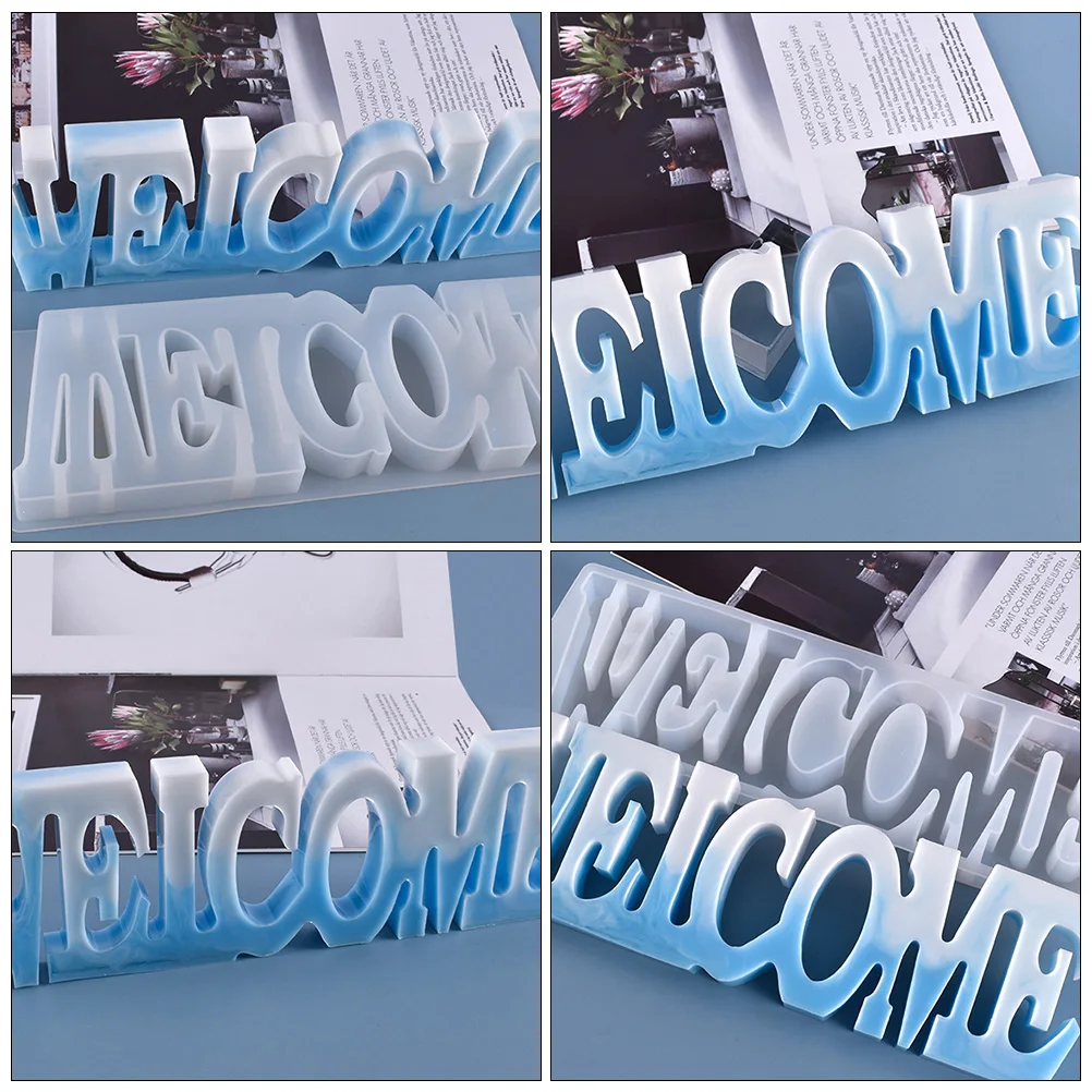 

2Pcs WELCOME Letter Silicone Epoxy Resin Mold Craft Casting Tool DIY Decor