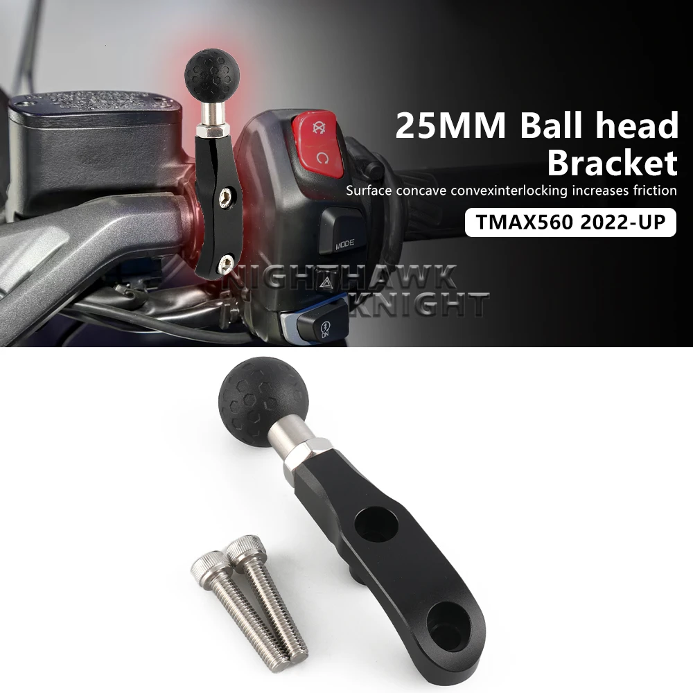 For Yamaha TMAX560 T-MAX560 2022 2023 2024 2025 Motorcycle Handlebar 25MM Ball head Mount Bracket Mobile Phone Navigation Holder