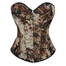 Corsets Top Sexy Women Bustier Overbust Floral Monet Oil Painting Lingerie Vintage Plus Size Korset Shapers Slimming