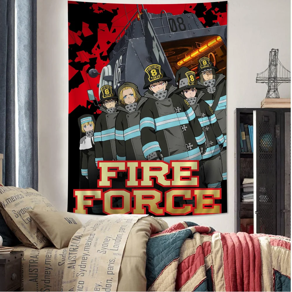 F-Fire Force Tapestry Art Printing Cheap Hippie Wall Hanging Bohemian Wall Tapestries Mandala Art Home Decor