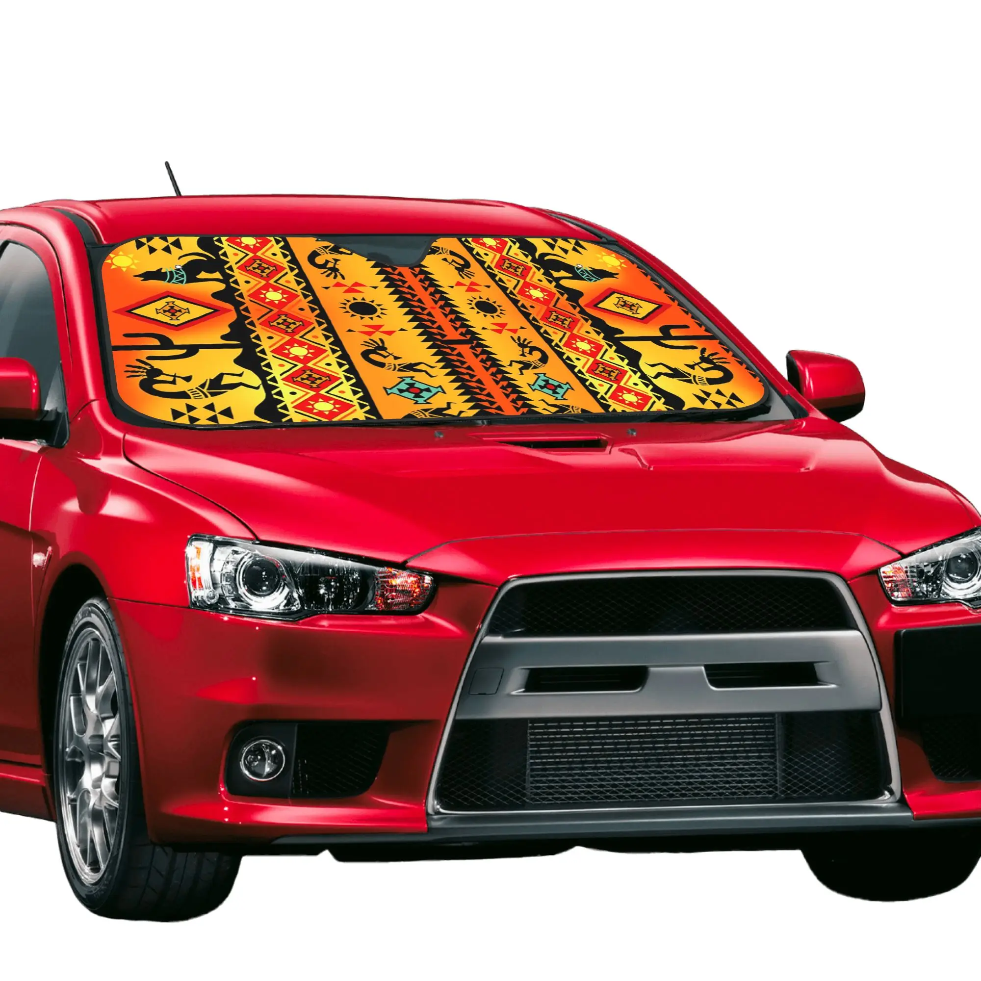 Car Front Windshield Sun Visor Southwest Tribal Native Kokopelli UV Protection Car Sun Shade Covers Car Solar Protection