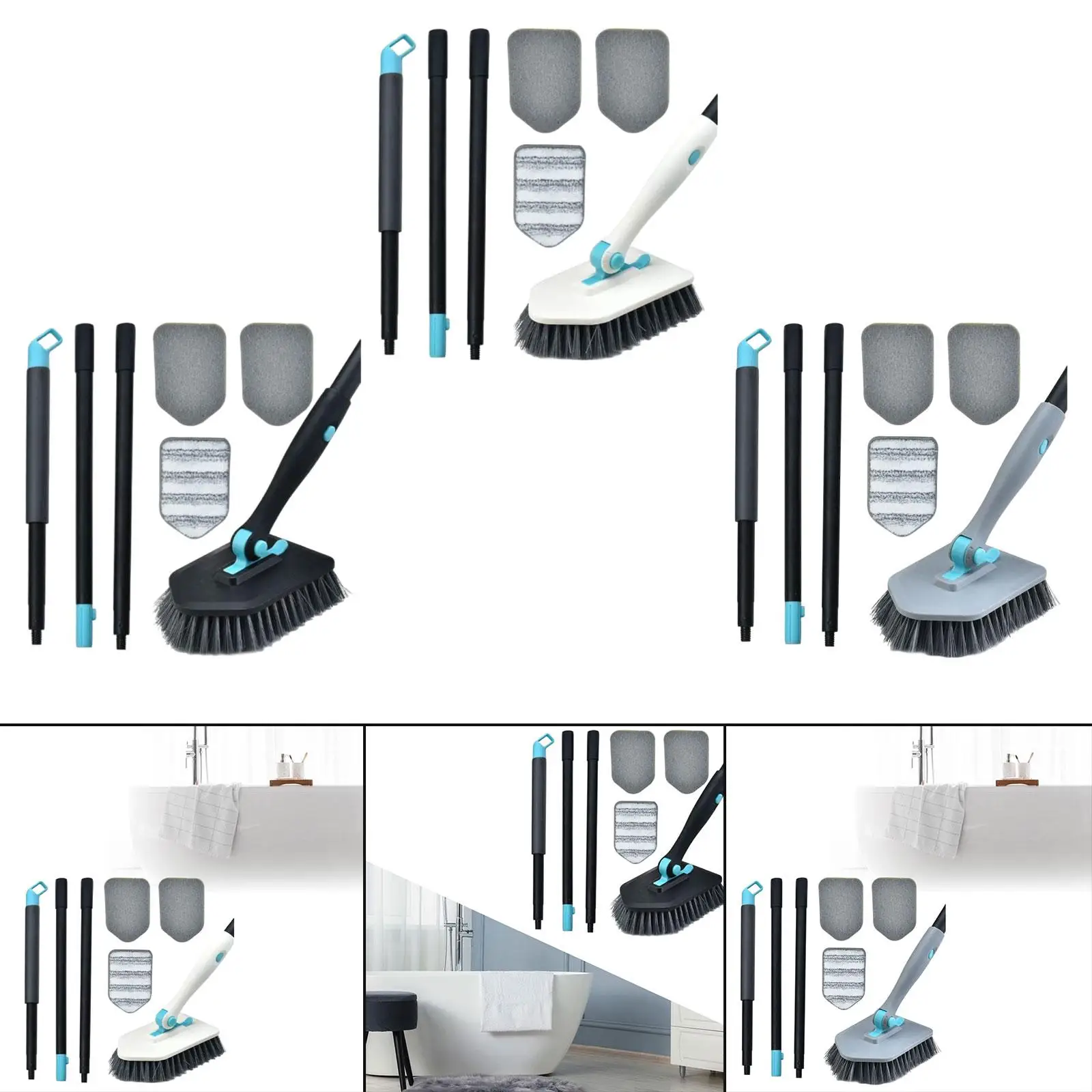 

Щетка для чистки плитки для ванны, раковины, подушечка из микрофибры, щетка для чистки душа в ванной комнате