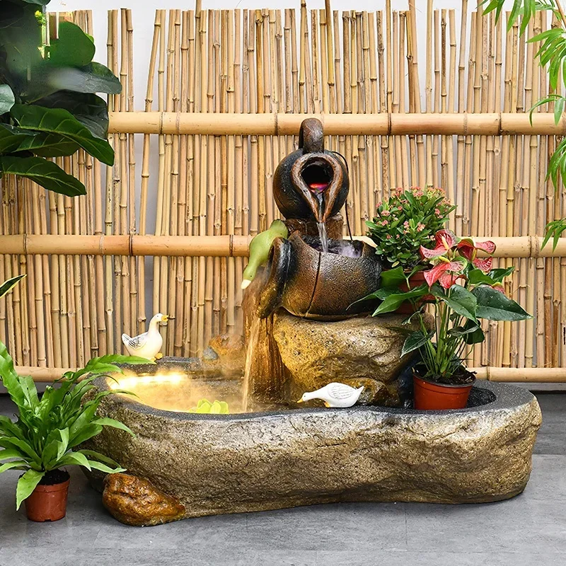 

Garden fish pond circulating water fountain auspicious ornaments courtyard garden balcony entrance beautification decoration