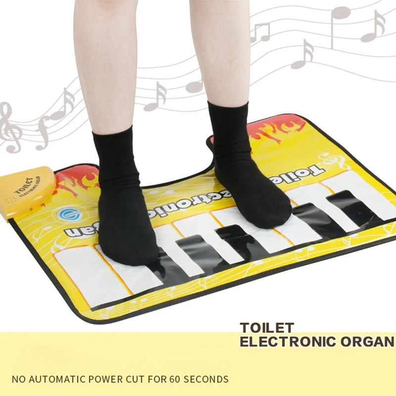 Artistic Piano Sound Bathroom Carpet, Attractive Floor Mat With Piano Sound, Toilet Electronic Music Carpet Set