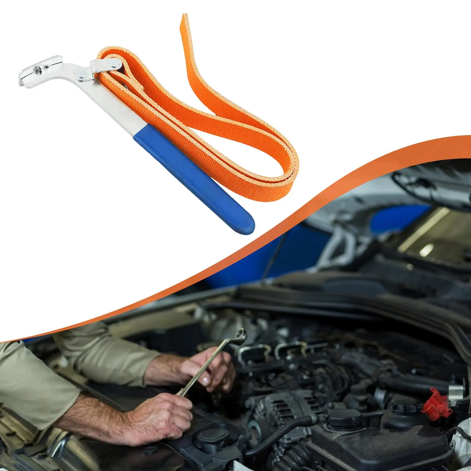 

Oil Filter Strap Wrench Adjustable Multifunctional Oil Filtering Spanner for Automobile
