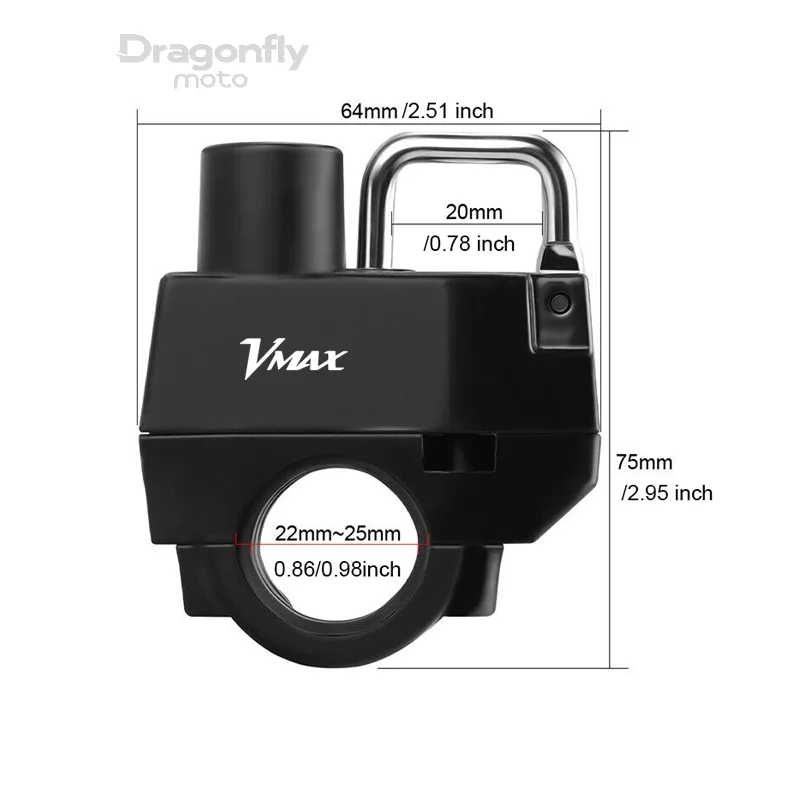 New For Yamaha VMAX V-MAX V MAX 1200 1985-2008 Motorcycle Supplies Helmet Lock Anti-theft Locker Locking Device Rustproof