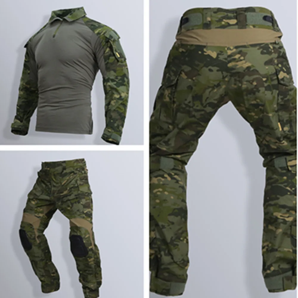 Imagem -03 - Multi-cam Tática Original®ver Camo Airsoft Combat Suit Padrão Camisa e Calça Joelheiras Atualização g3