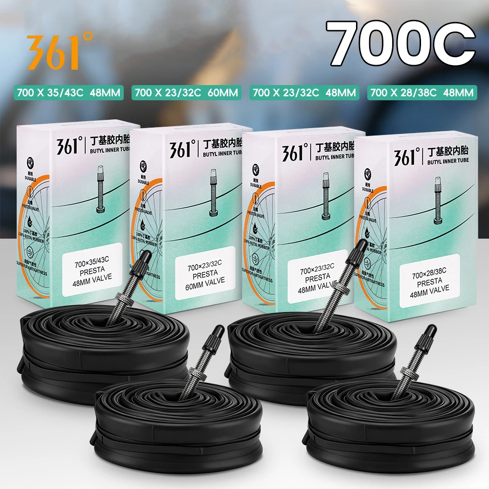 AliExpress 361° 361 Degrees Bicycle Inner Tube 700C Road Bike Inner Tire Ultralight 48MM 60MM Presta Valve  23/32C 28/38C 35/43C Cycling Parts