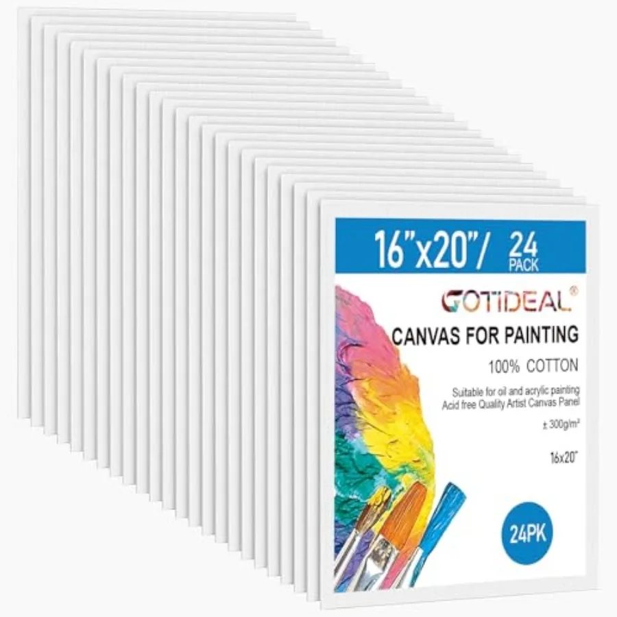 

Canvas Boards for Painting pcs 16x20 Primed Canvas for Painting Bulk Painting Canvas for and Adults White Blank Canvas Panels f