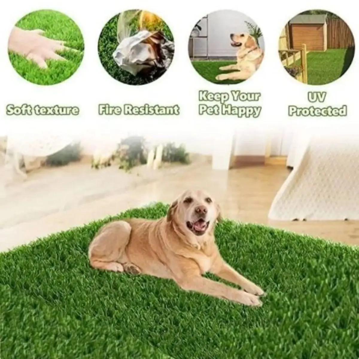 Aritificial Realistic Grass Pad, Simulation Pet Lawn Mats, Thick Synthetic Fake Mat For Outdoor Garden Patio Landscape Dog Pet