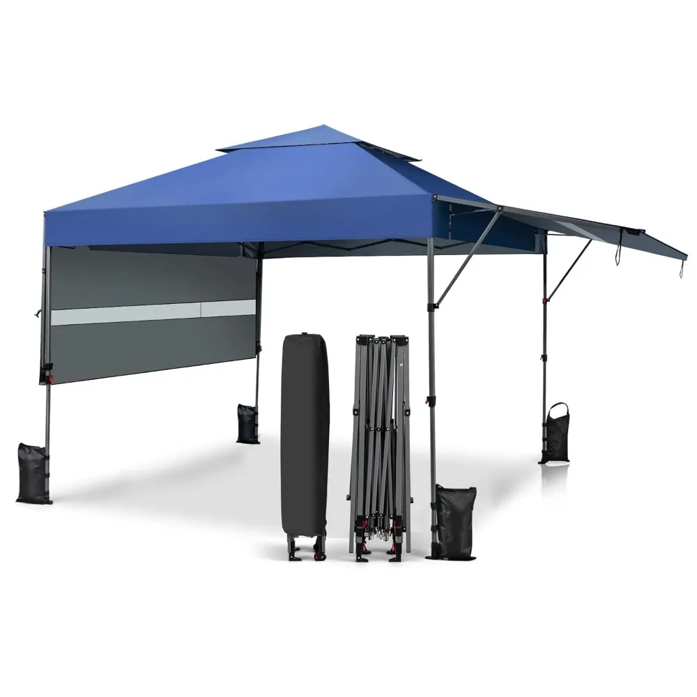 

Pop Up Canopy with Dual Awnings 10x17.6 FT, Outdoor Gazebo Shelter with Portable Wheeled Carrying Bag, Customized
