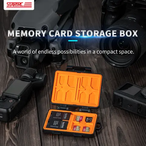 Étui de rangement pour carte Micro SD STARTRC pour DJI Mini 5 pro/Mini 4k/Mini 3/Pocket 3/Osmo Action et RC, résistant à l'eau et aux chocs