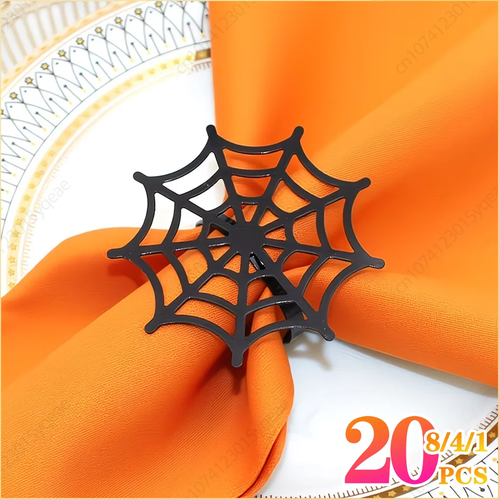 1-20PCS Creepy Spiderweb Napkin Holder Halloween Ghost Night Table Decoration for Banquet Home Hotel Festival Party Supply