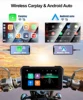 Srnubi 5-Zoll-Motorrad-CarPlay-Bildschirmnavigation GPS Wireless Android Auto Airplay Autoradio für Motorradhelm Bluetooth 3