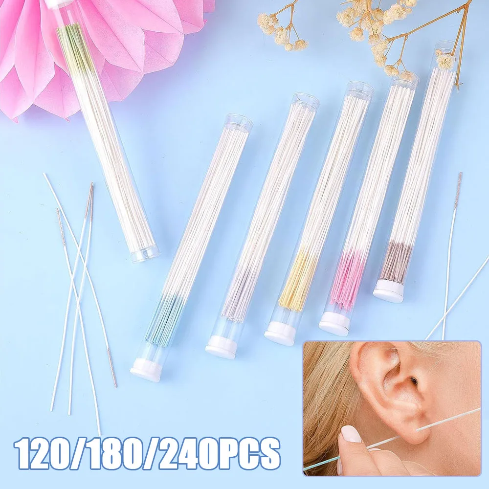 

120/180/240Pcs Hole Afterc Pierced Ear Cleaning Line Ear Hole Aftercare Tools Kit Floss Disposable Earrings Hole Cleaner Paper