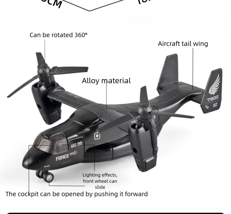 Diecast Alloy Simulation Fish Eagle Transport Fighter Aircraft Model Airplane Kit With Sound Pull Back For Collection Ornaments