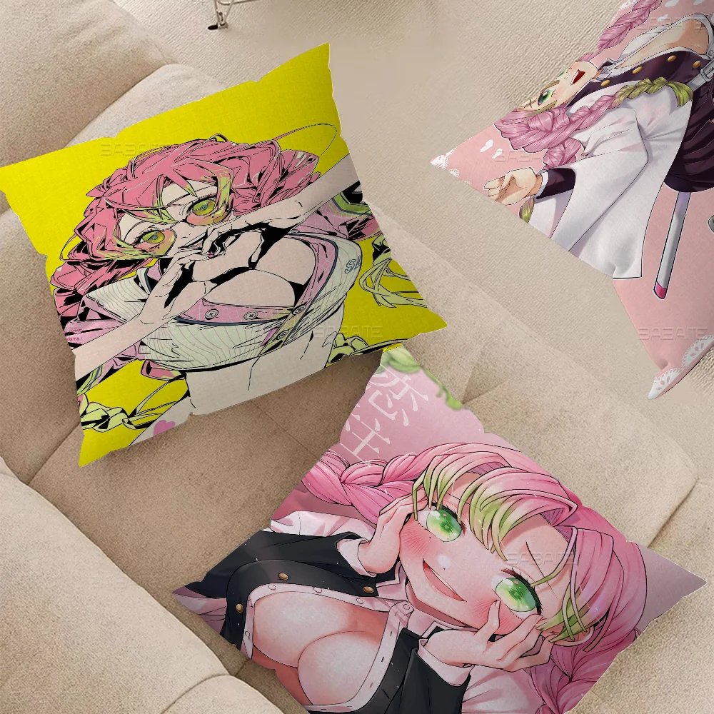 Slayer Kanroji Mitsuri Pillow Gift Home Office Decoration Pillow Bedroom Sofa Car Cushion CoverPillow Case