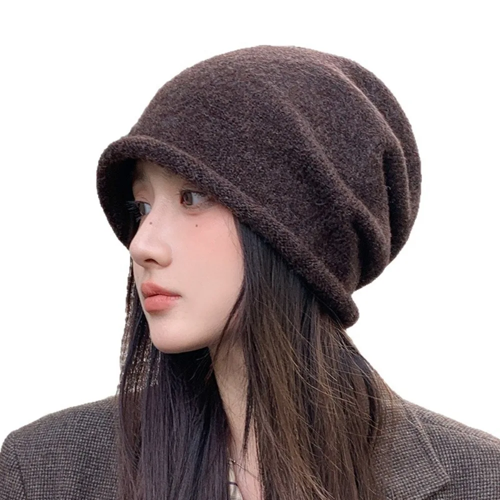 

Sweet Korean Style Knitted Hat Ear Protection Flower Design Beanie Hat Keep Warm Knitted Bucket Hat Autumn