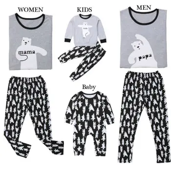 Matching Family Pajamas 4 Matching Family sleepwear 2PCS/1PCS Pajamas Set Family loungewear Collection Sleepwear Nightwear Long Pajamas Set 4