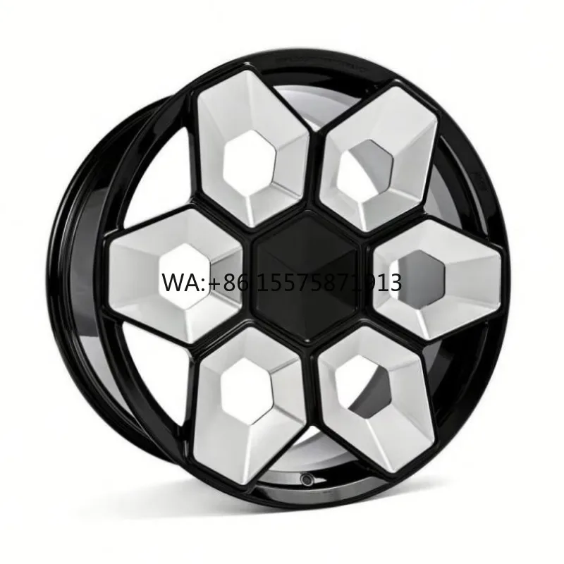 

24-дюймовые кованые диски из алюминиевого сплава - черное анодированное покрытие, полые спицы для спортивных автомобилей