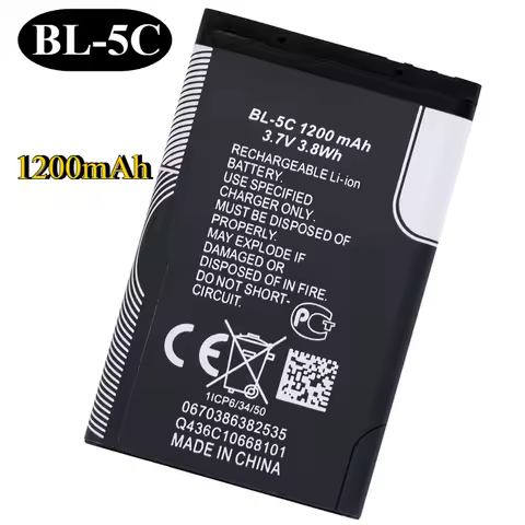 BL-5C 1020mAh Lithium Polymer Phone Battery 3.7V BL5C for Radio Nokia 2610 1100 1110 1112 1116 6230 6630 N70 N71 N72 N91 E60