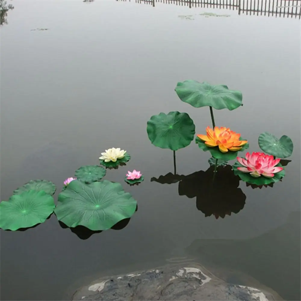 

Stage Performance Fish Tank Landscaping For Water Pond Flower Props Water Leaf Floating Lotus Leaf Fake Lotus Artificial Plant