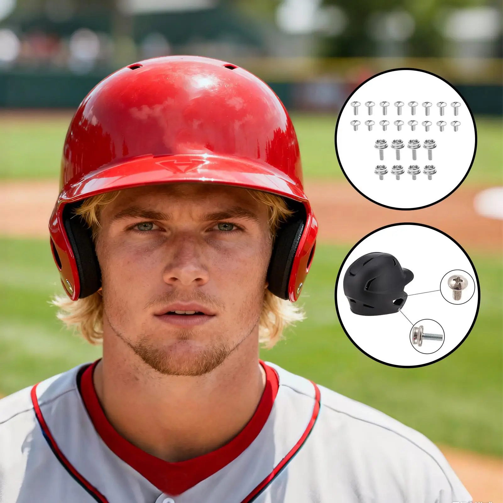 

Football Repair Kit 24 Pieces Multifunctional Stainless Steel Parts Hockey Hat Replacement Parts For Sports Baseball Repair