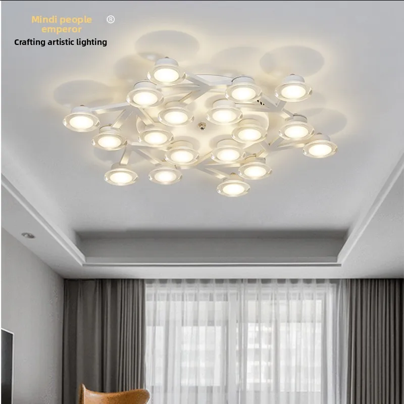 Nordic Modern Minimalist LED Plum Blossom Ceiling Light Creative Art Starry Bedroom Living Room Study Lamp Fixture