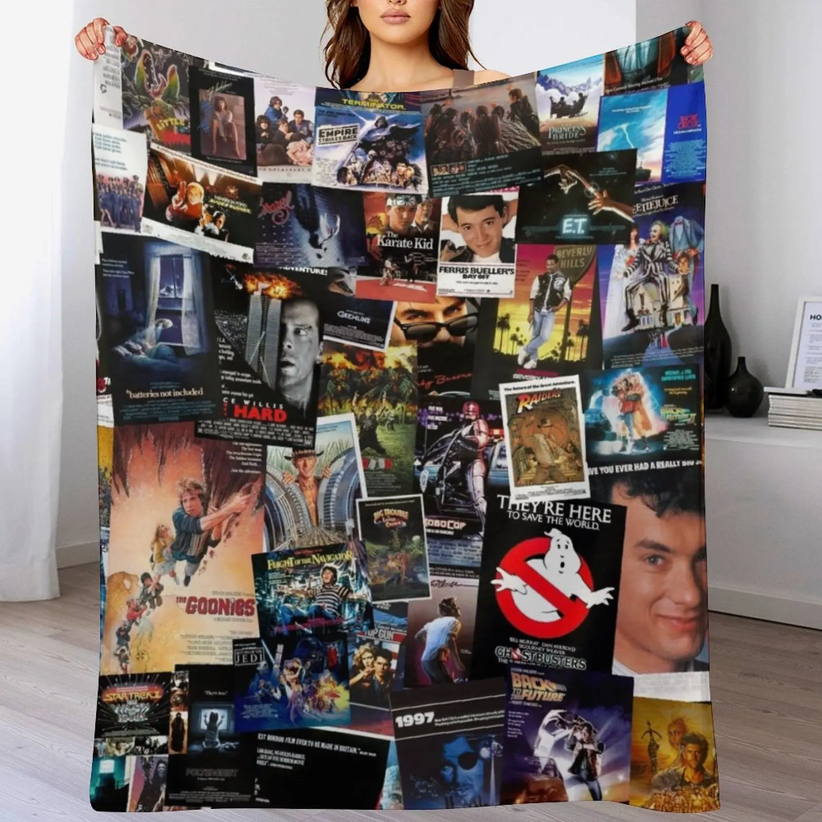 

1980s Movie Posters Throw Blanket Multi Purpose Soft Warm Blanket for Home Travel